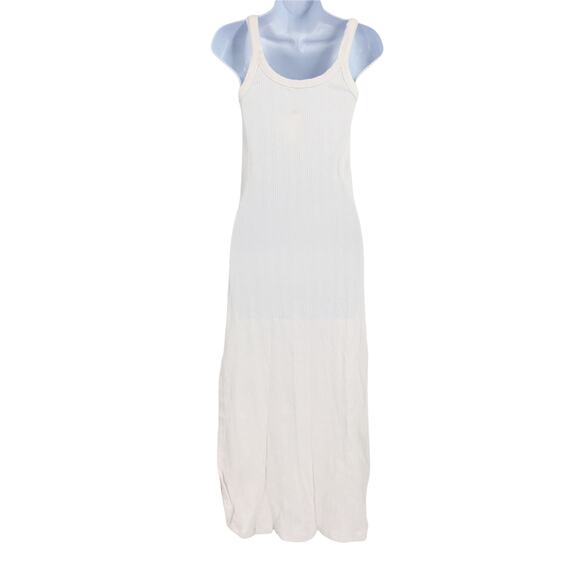 Vitamin A West Organic Rib Tank Midi Dress S Sleeveless Scoop Neck White NWT - Picture 5 of 10